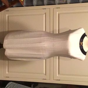 ST. JOHN SPORT WHITE W/NAVY TRIM KNIT DRESS